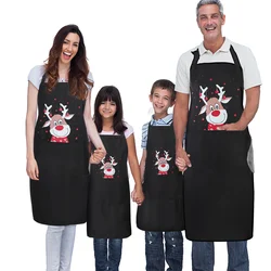 NORBI Kitchen Cooking Aprons Cute Christmas Elk Printed Parent and Child Apron Father Mother Son Daughter Adult Kid Matching Set