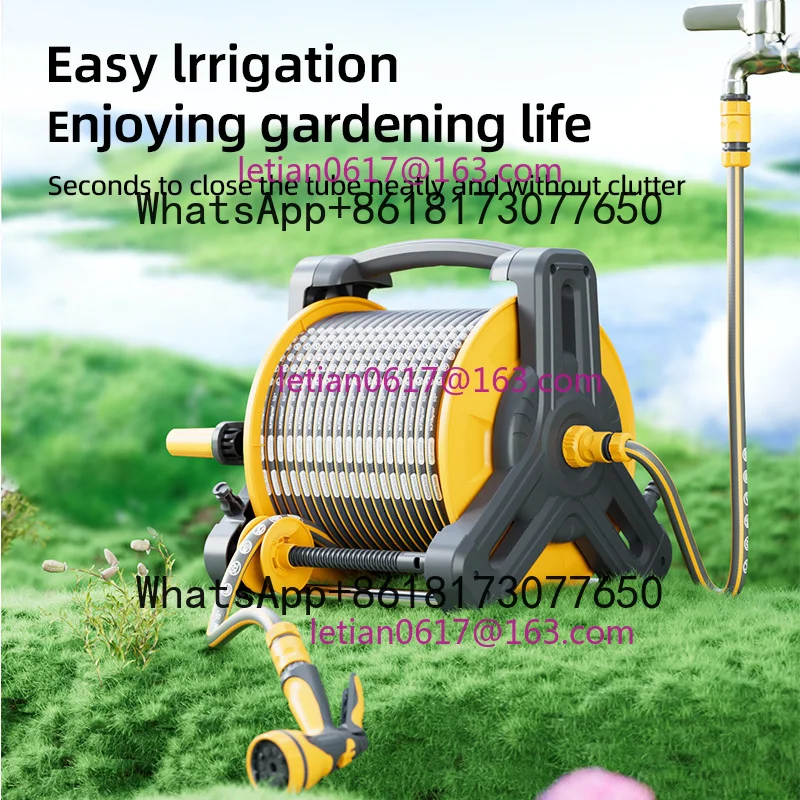 

1 Heavy Duty Portable High Pressure Retractable Wall Mount Household Garden Reel Set Hose Pipe Reel for Home Garden Use 40M