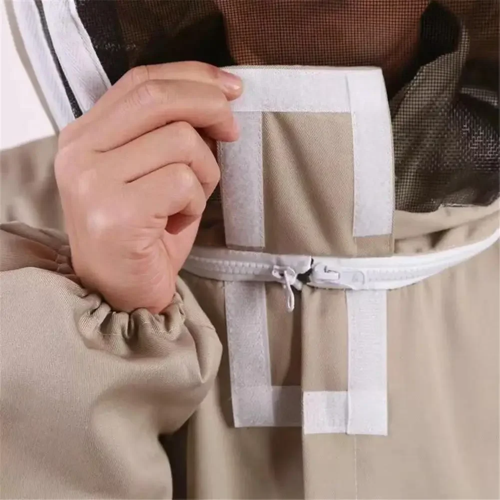 Full Body Beekeeping Professional Ventilated Bee Keeping Suit With Leather Glove Beeproof Protective Clothing Farm Safety Outfit