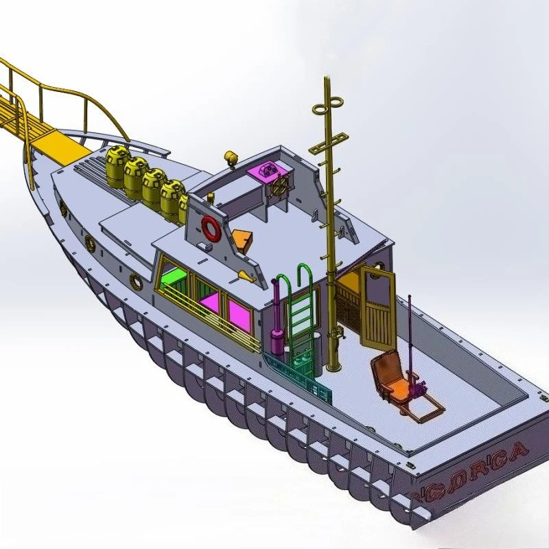 1/12 RC 선박 130cm 목재 구조 시뮬레이션 오르카 원격 조종 낚시 보트 3D 프린팅 디테일 RC 보트 모델 키트 선박 장난감