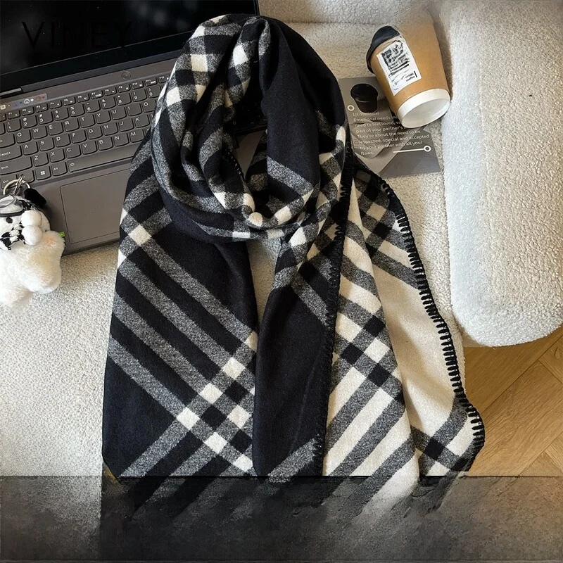 viney-women's-double-sided-thickened-warm-plaid-scarf-shawl-autumn-winter-2026-new-style-british-style-polyester-fiber-scarf