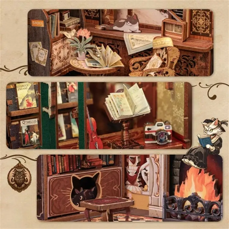 M89C Kits construcción casas librería en miniatura clásica para regalo manualidades colección adultos