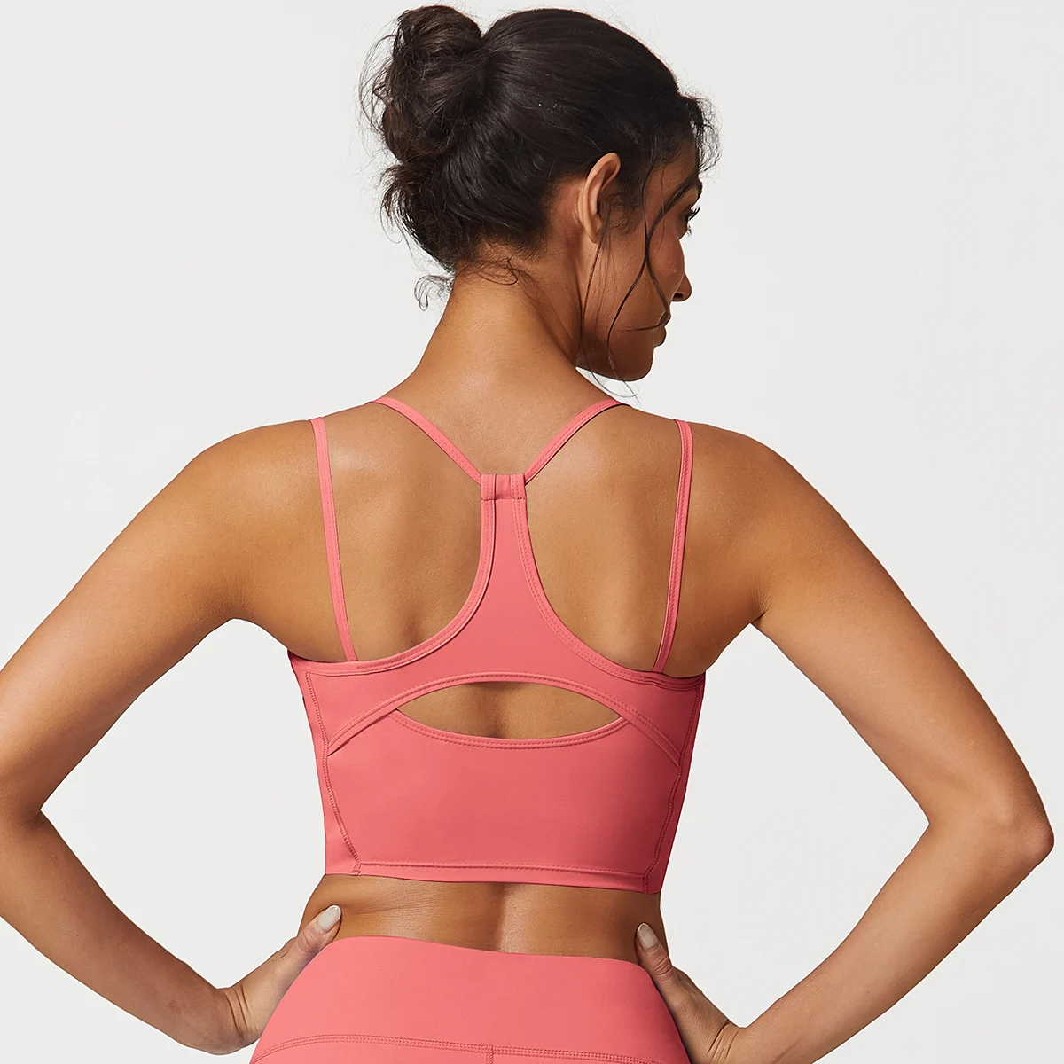 Sujetador deportivo de alto impacto con doble correa para mujer, sujetador Sexy para entrenamiento de Yoga palangre, Top corto deportivo, ropa interior de ejercicio, Bralette femenino