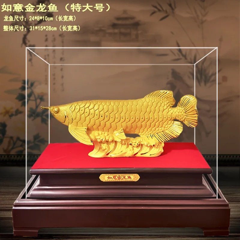 24k 9999 gold golden arowana ornament, golden arowana craft, wealth-attracting arowana, direct sales from the manufacturer, a gr