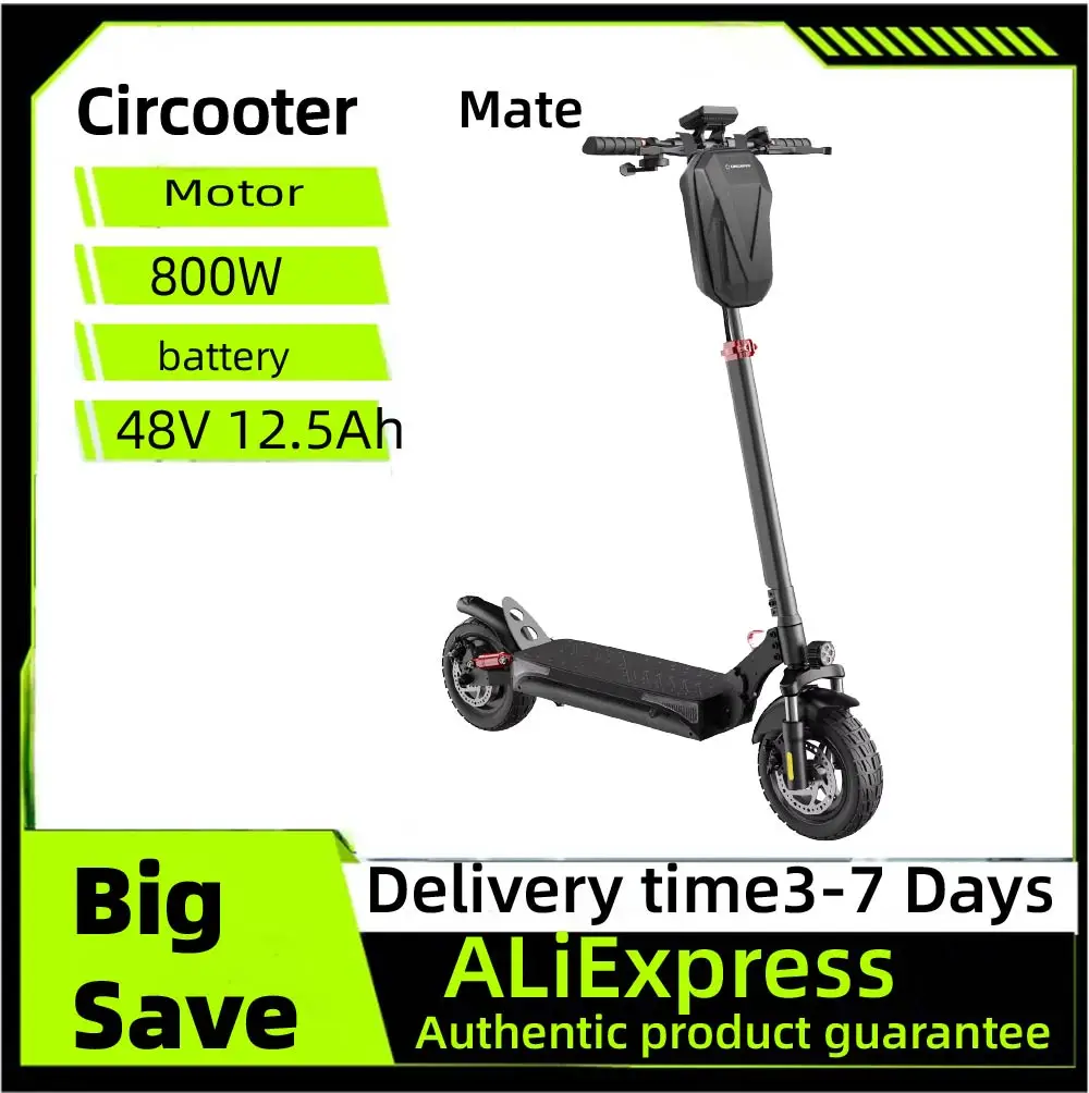 

Circooter Mate adult electric scooter, 800W motor, 48V12.5AH, folding E-scooter, 10-inch tires, E-mountain scooter