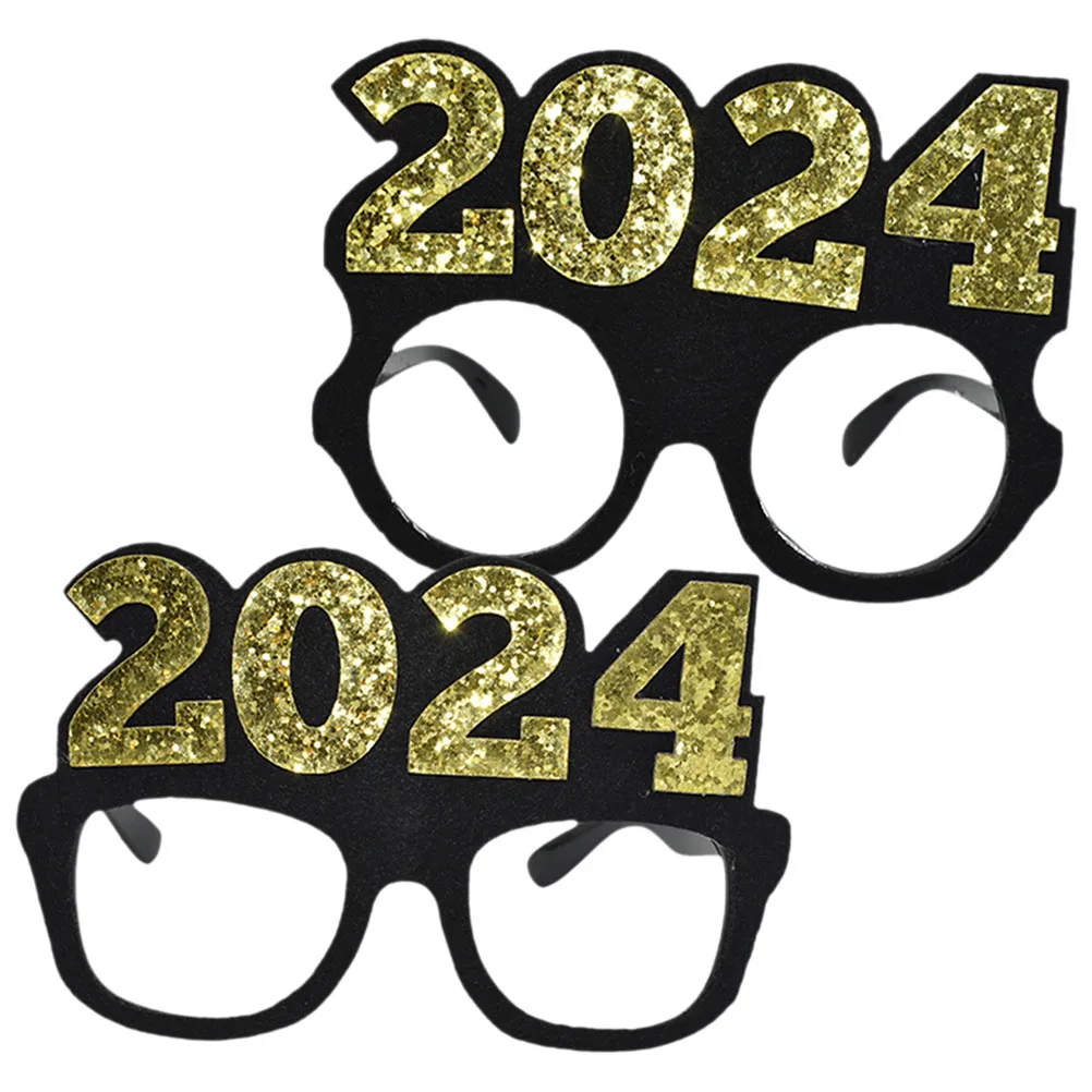 

2 шт. 2024 Новогодние очки с номером, сувениры для вечеринки, солнцезащитные очки, реквизит для фотосессии, пластиковые очки, праздничный декор, товары для вечеринок, косплей