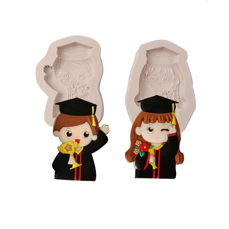 Graduation Glasses Boy Girl Silicone Mold Fondant Biscuit Candy Chocolate Epoxy Resin Ice Molds DIY Homemade Cake Decorate