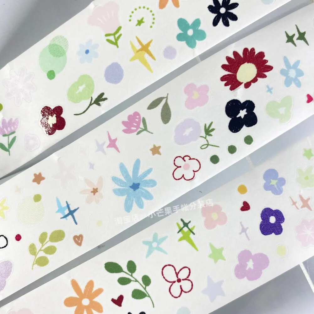 Spring Flowers Universal Bubble Machine Fresh Sunlight Leaves PET Washi Tape Stickers PET Scrapbooking Phone Case Decor