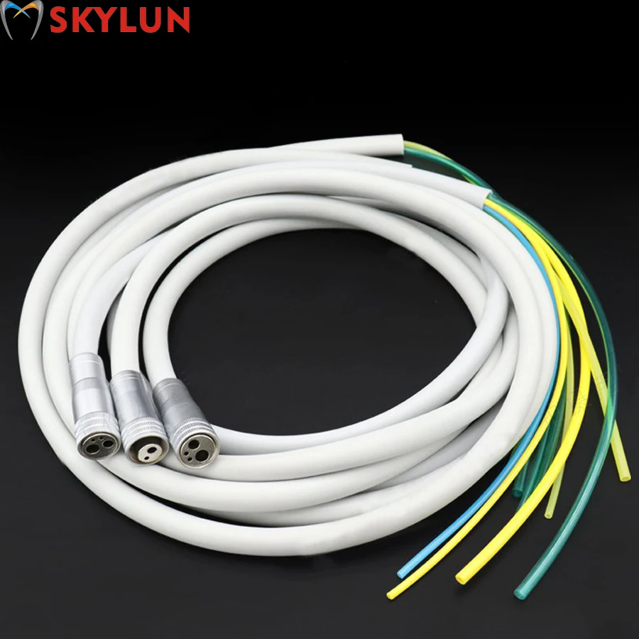 Dental High Speed Handpiece Hose Tube 2 Hole 4 Hole Silicone Handpiece Pipe with Connector Adapter SL1113