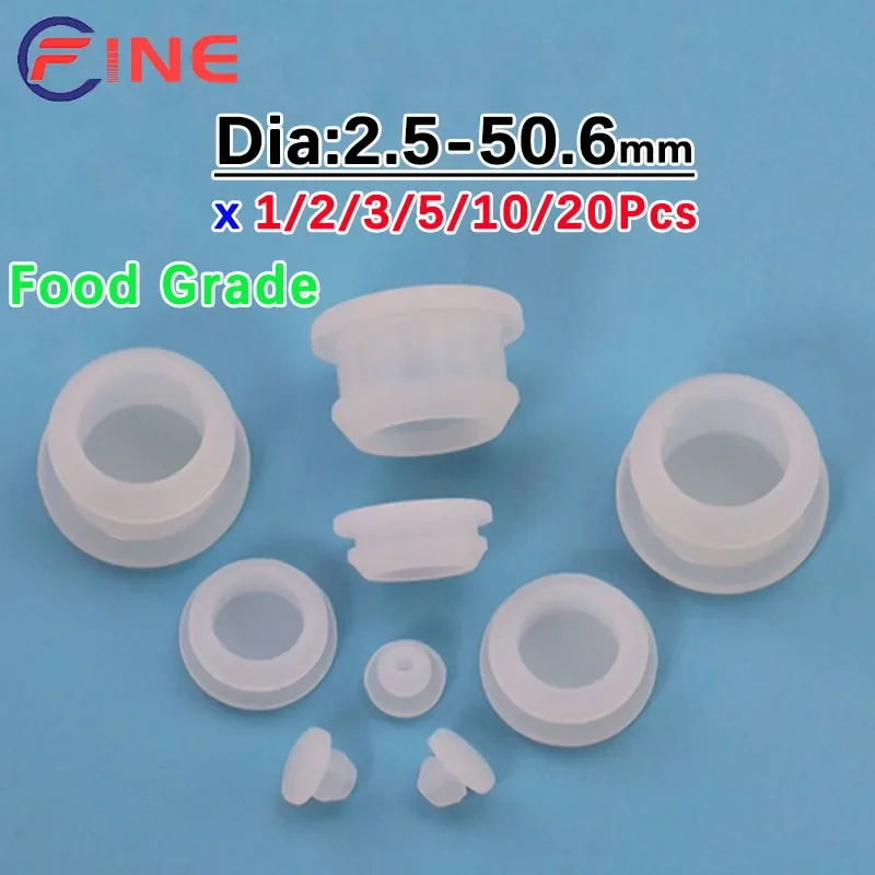 Transparent Silicone Rubber Snap-on Hole Plug Blanking End Caps Seal Stopper 2.5-30mm