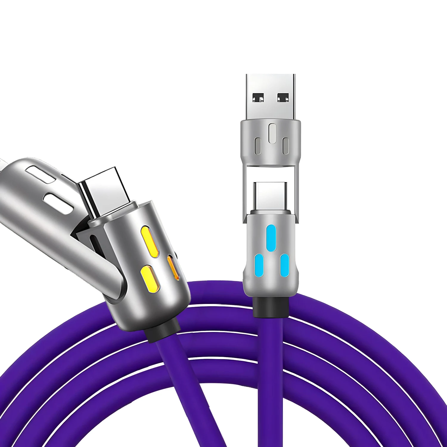 4 in 1 USB Type C Cable 240W PD Fast Charging Cable For iPhone 15 14 Pro Max MacBook iPad Xiaomi Samsung Huawei Type C Date Cord