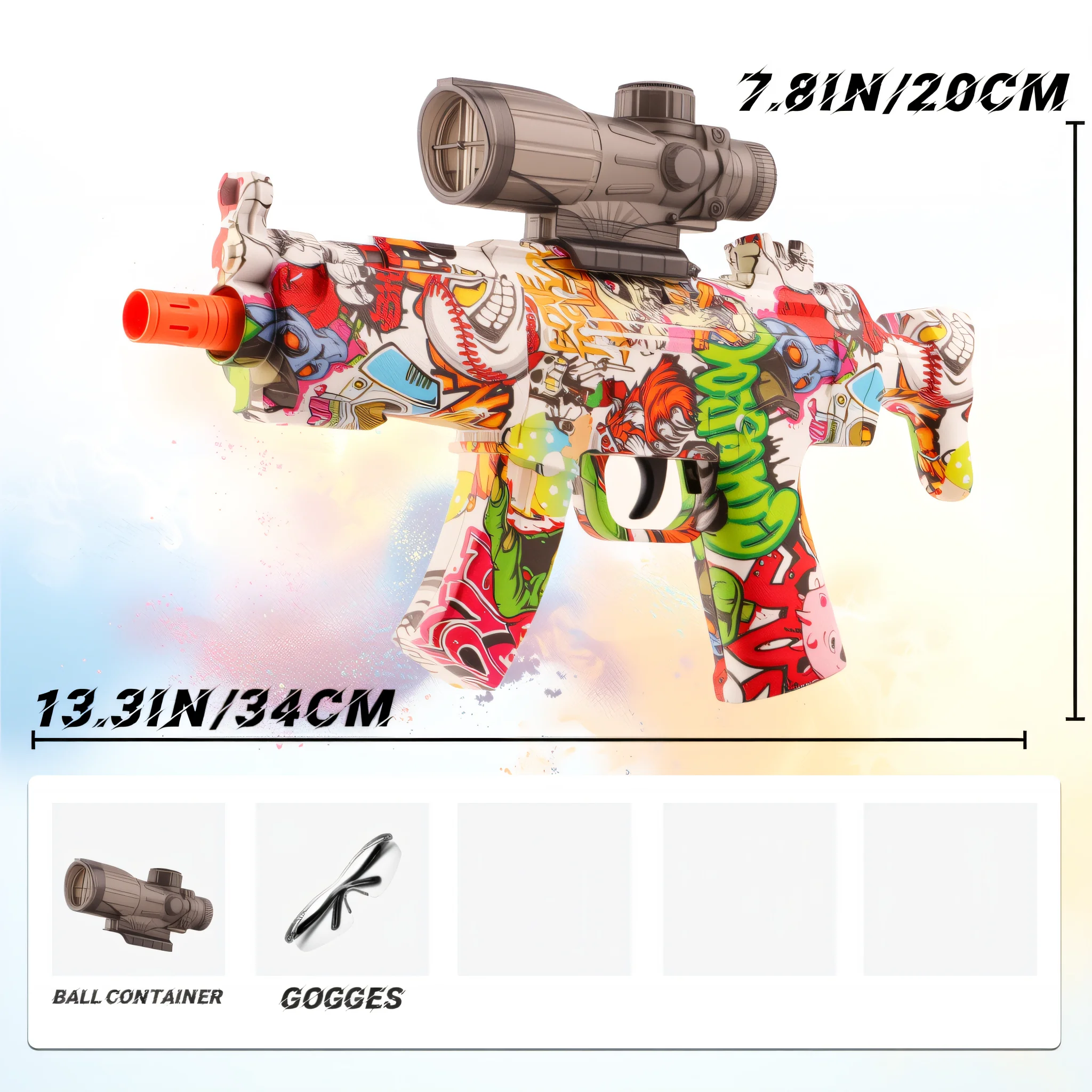 MP5 Manual Slam Fire Gel Ball Blaster​​ – Spring-Loaded & No Electricity Required (No Bullets)