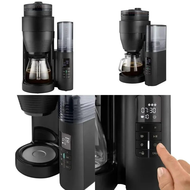 Modern 10-cup automatic drip coffee machine LCD display Programmable 24-hour timer Household electric built-in grinder