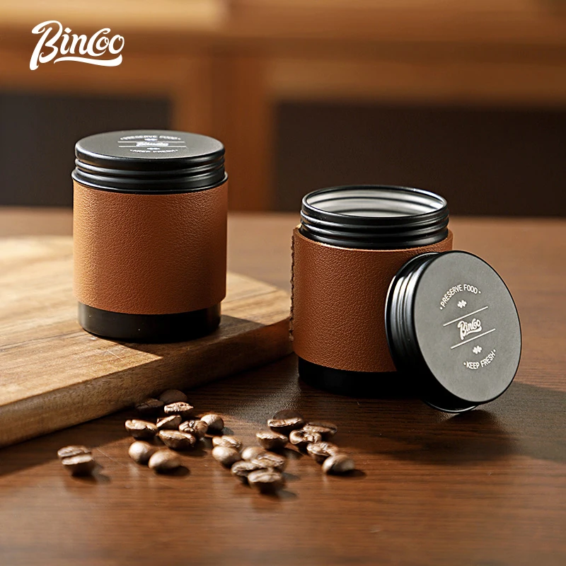 Bincoo Mini Przenośny Hermetyczny Pojemnik na Kawę, Próżniowe Torebki na Ziarna Kawy, Przechowywanie na Kempingu, Szczelny Pojemnik na Żywność