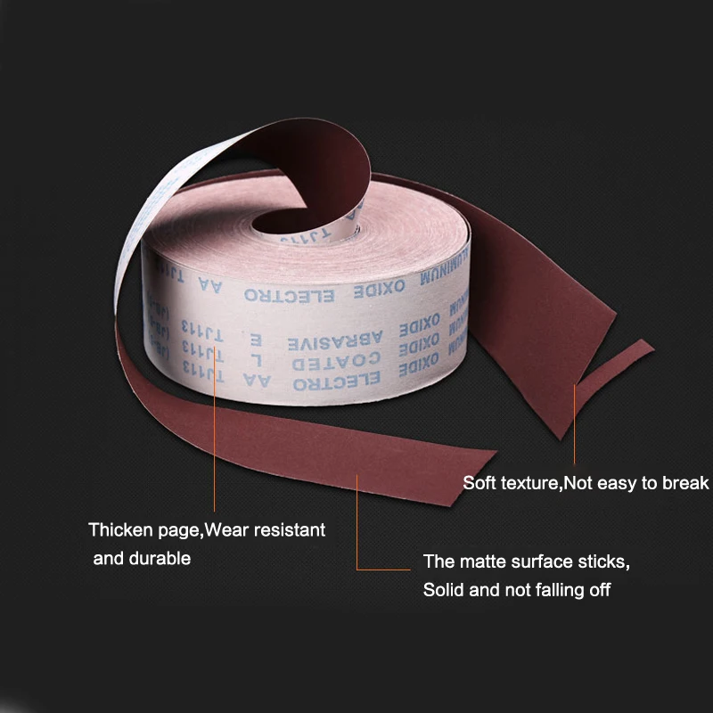 Carta vetrata 10cm di larghezza rotolo di carta abrasiva JB-5 strumenti per levigatura abrasiva rivestiti con lucidatura a parete in metallo