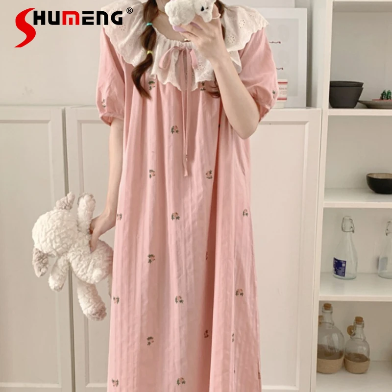 

Fashionable Loose Nightdress for Women French Sweet Princess Style Nightgown Female Japanese Sweet Loose Sleepshirts
