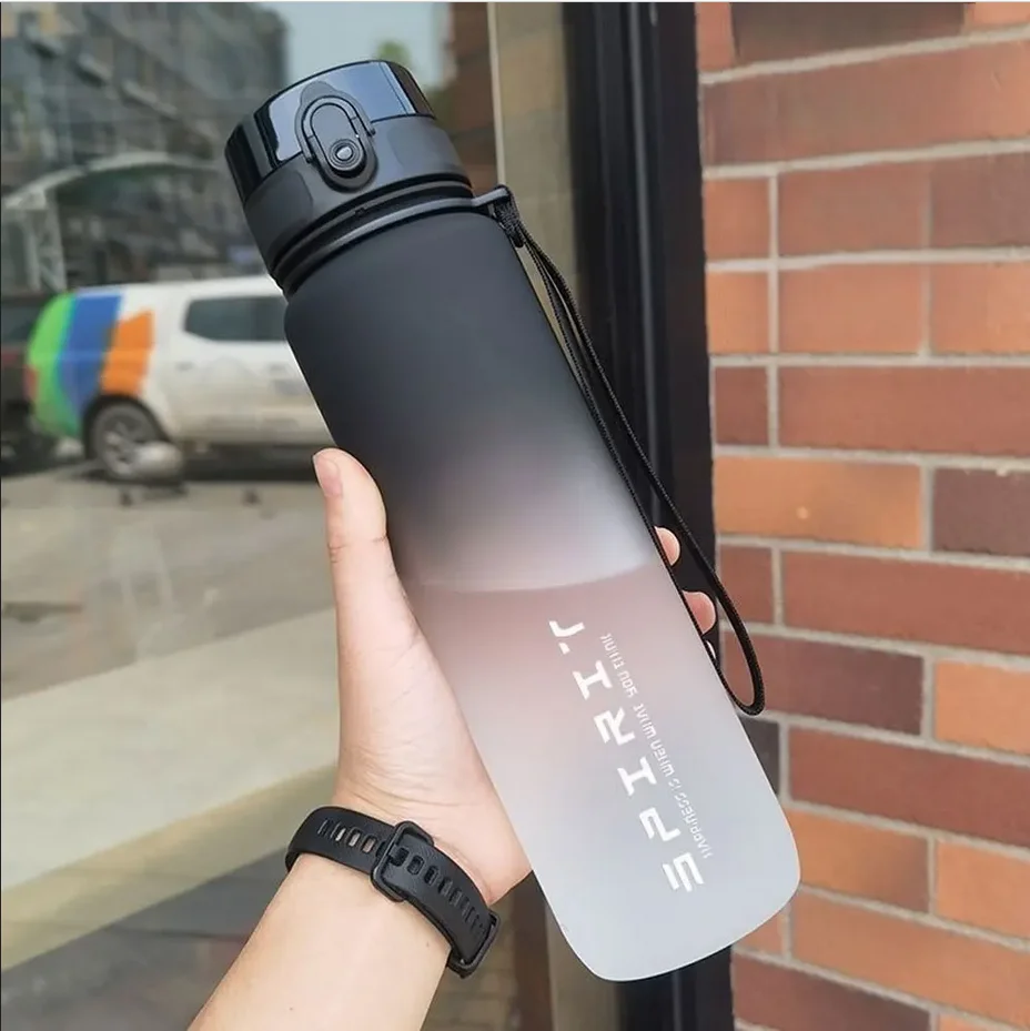 500ML/1000ML Große Kapazität Sport Wasser Flasche Motivation Auslaufsicher Tragbare Wiederverwendbare Kunststoff Tassen Outdoor Reise gym Krüge