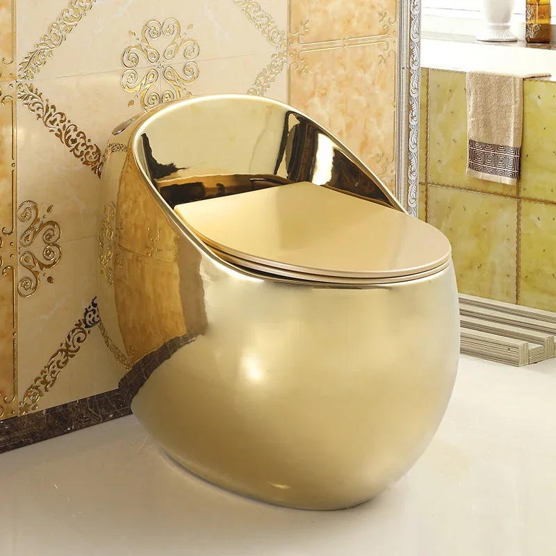 European-style golden egg-shaped toilet siphon-type colored water-saving toilet, personalized and creative flushing small