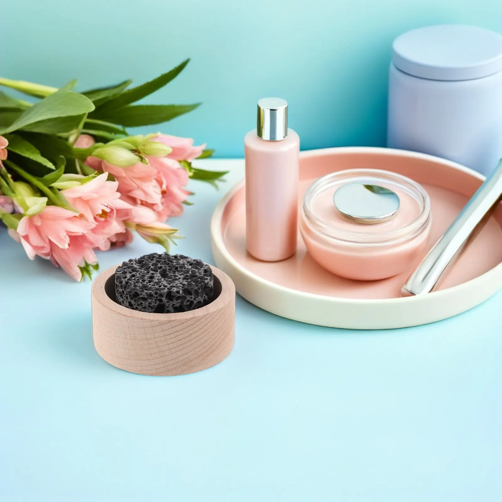 

Lava Rock Diffuser Small Passive Aromatherapy Decor for Bedroom Office Car Natural Wood Base Volcanic Stone Essential Oil