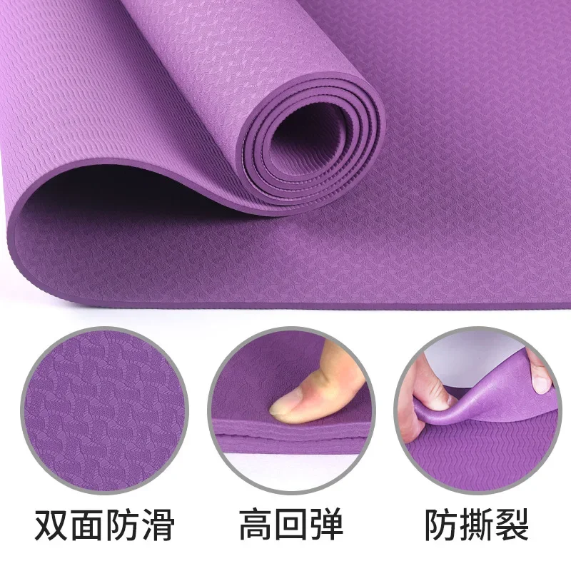 Yoga Mat Pilates Fitness Mat 8mm Thicknes Non Slip Yoga Cushion Travel Fitness Exercise Pad for Women Home Gym Floor Workout