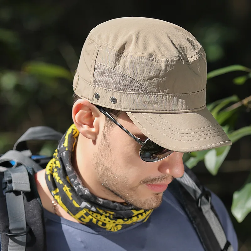 Berretto militare da uomo sport all'aria aperta cappelli con visiera estate regolabile tinta unita cappello da camionista primavera protezione solare cappellini da sole Gorras