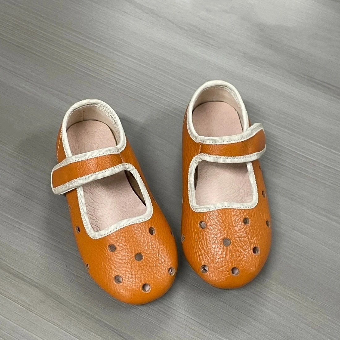 Jinyu Baby Shoes Princess Shoes Breathable Sandals Summer Orange Real Leather Men's And Women's Shoes Fashion Personality
