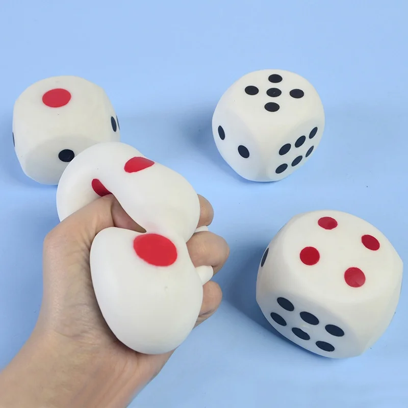 

Squishies Dice Kawaii Soft Slow Rising Large 6-Sided Dice with Dots Stress Relief Kids Toys Collection Decorative Props