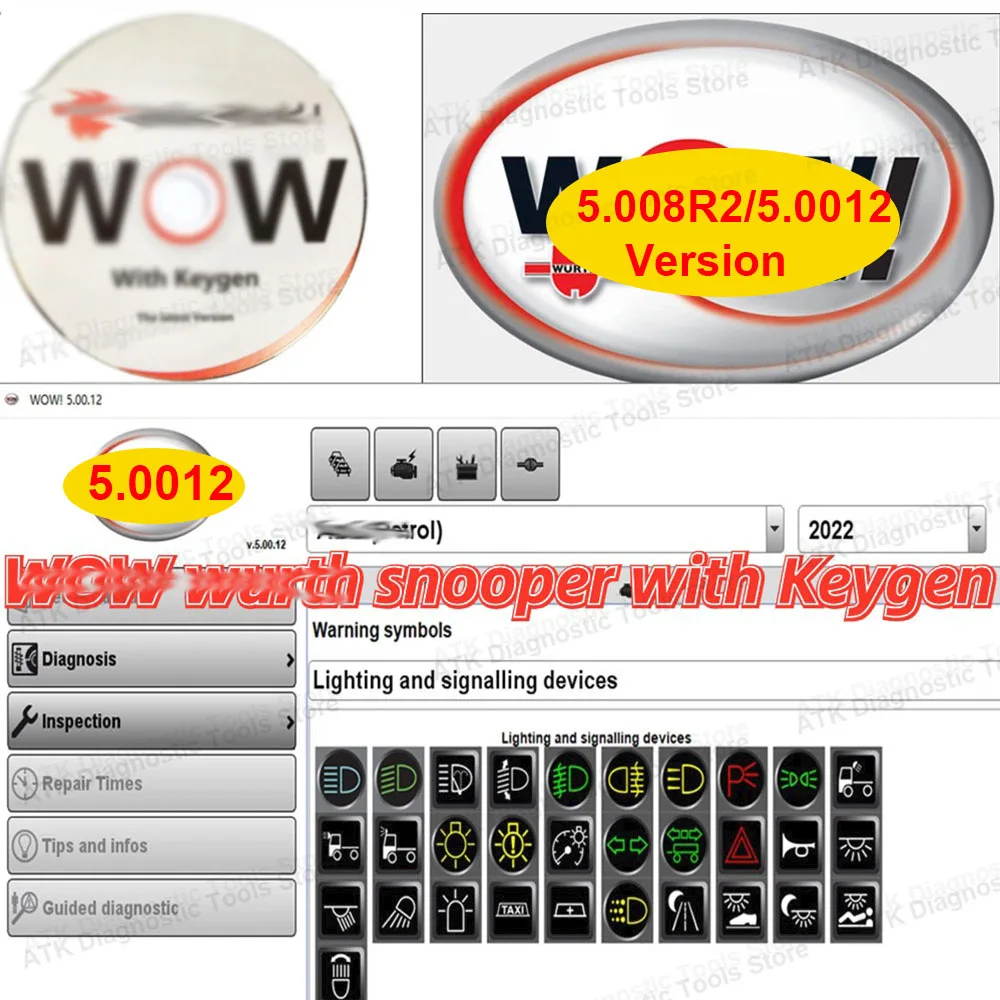 

2023 Hot w-urt-h W-O-W V5.00.12 W-OW 5.00.8 R2 Software Multi-languages with Kengen For Tcs Multi-diag Cars Diagnostic Tool