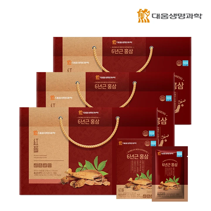 Daewoong Life Science 6 years old red ginseng (containing 6 years old red ginseng concentrate made in Korea, 70 mlX30 po) 3 sets