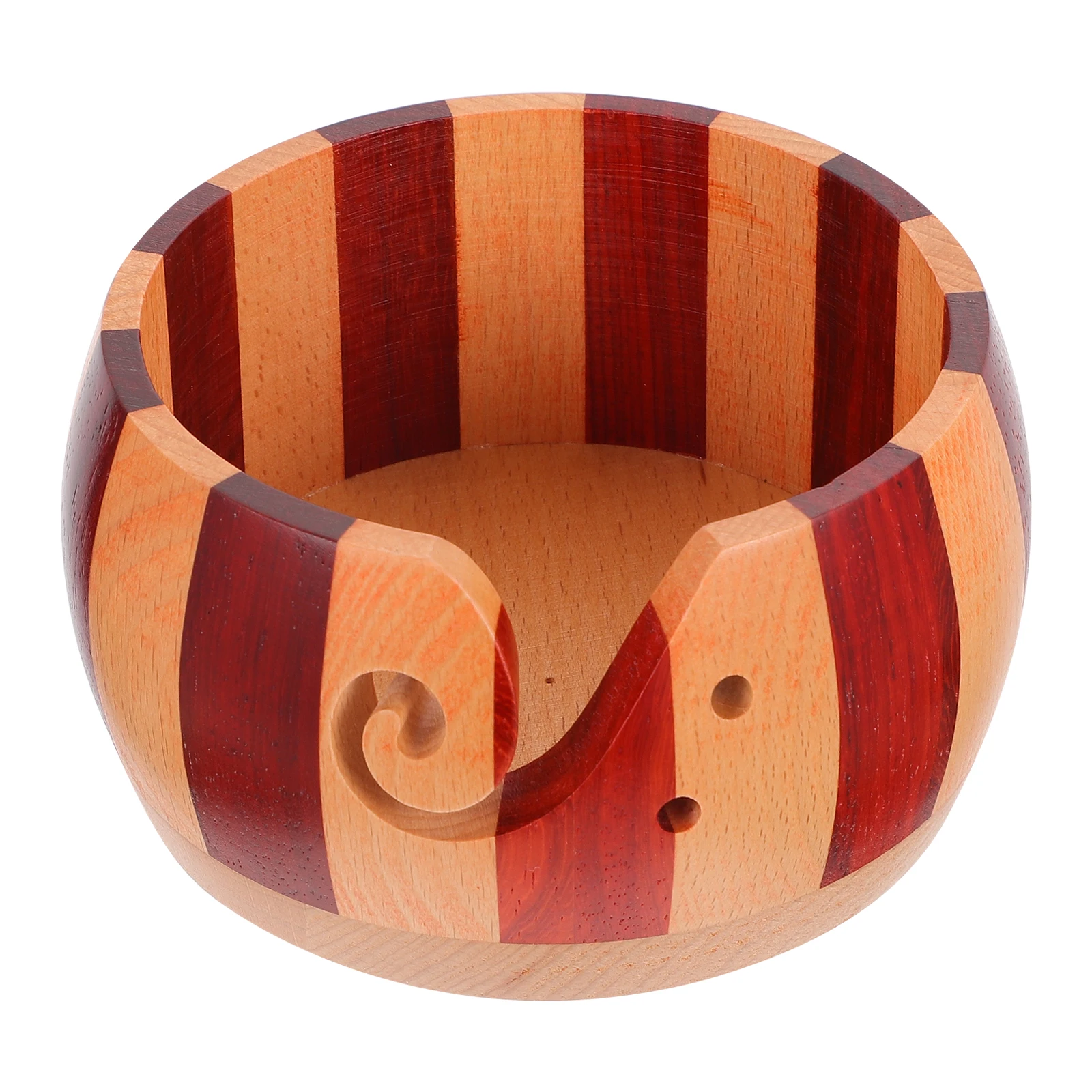 

1pc Wooden Yarn Bowl Storage Organizer for Desktop 1 or Yarn Balls Knitting Crochet Woolen Container Safe Durable