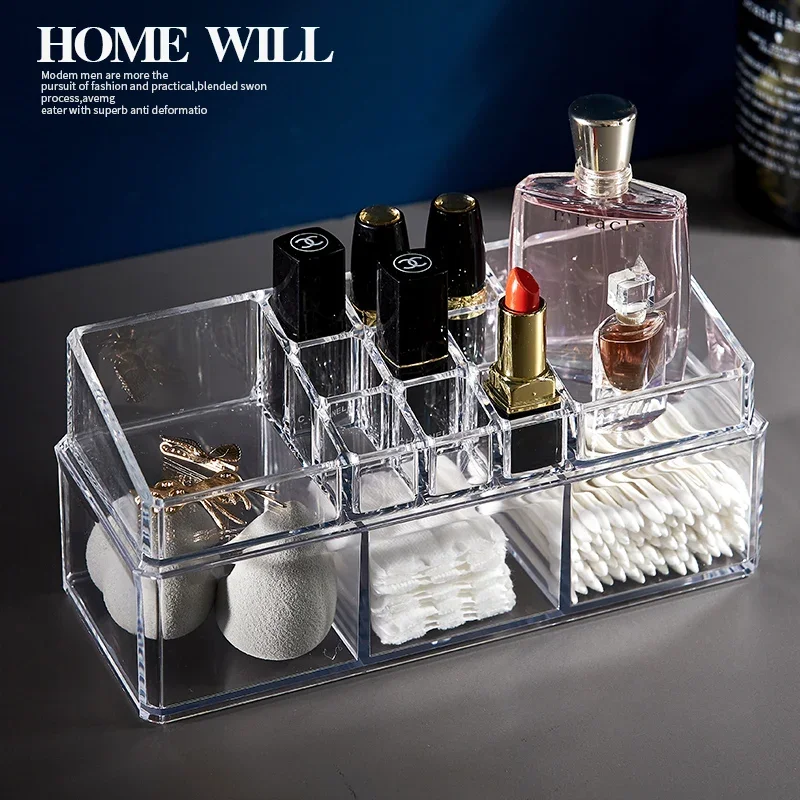 New Trapezoid Plastic Transparent Makeup Display Rack Lipstick Stand Rack Cosmetic Organizer Holder Cosmetic Jewelry Box Holder