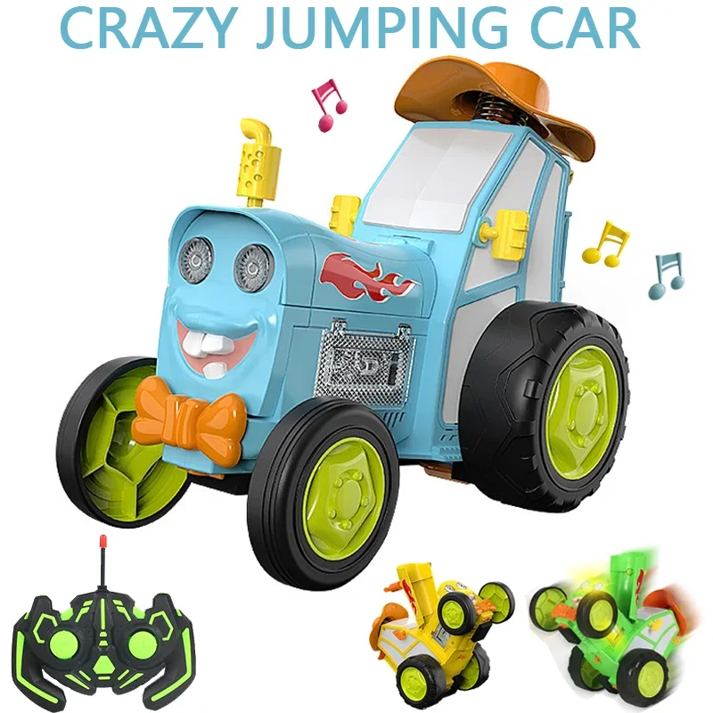 Mini Crazy Jumping RC Car with Music & Lights, Infrared Stunt Vehicle, Upright Walking Truck for Kids’ Funny Playtime Rc Car