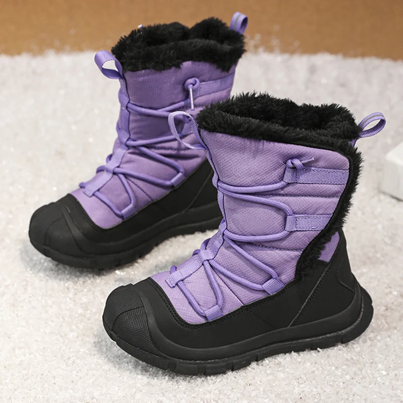 2024 Winter Children's Shoes Boys High-top Cotton Shoes High Quality Warm Comfortable Non Slip Fashion Girls Outdoor Snow Boots