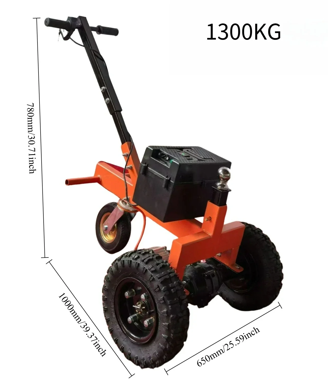 Elektrische aanhangwagenwagen 2000KG capaciteit 24V/48V 800W gemotoriseerd jockeywiel met 2-inch kogel voor campers, caravans en boottrailers