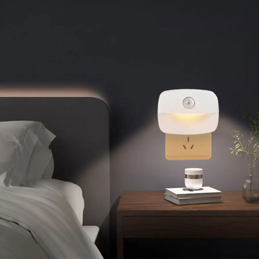 Motion Sensor LED Night Light Plug in Socket 3 Color Temperature Room Kitchen WC Hallway Human Infrared Induction Emergency Lamp