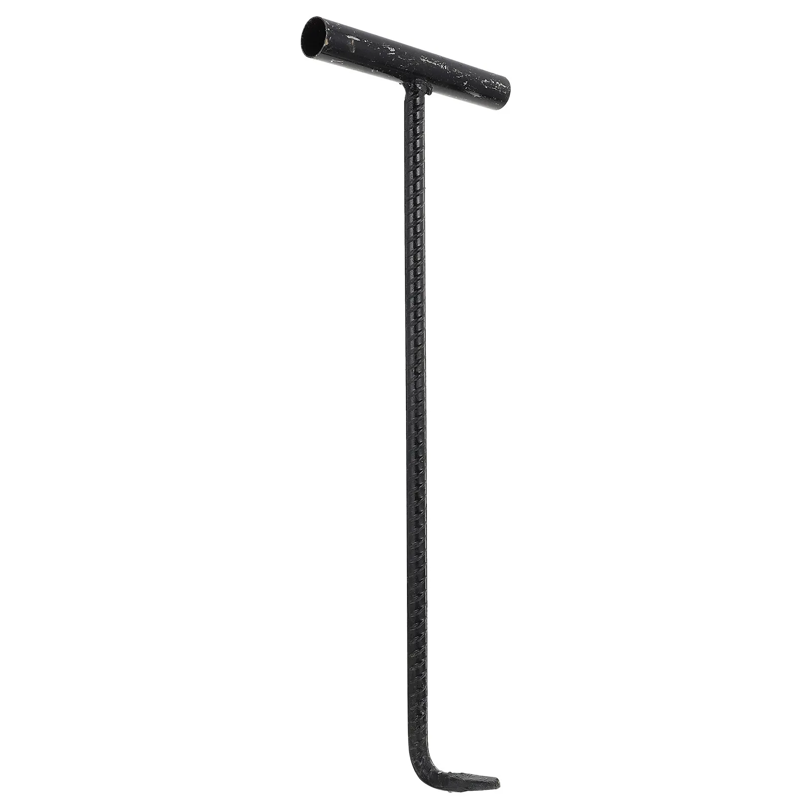 T Shaped Steel Manhole Hook Heavy Duty Lifter for Sewer Cover Well Lifting Tool Roll Up Door Gadget Strong Non Deforming