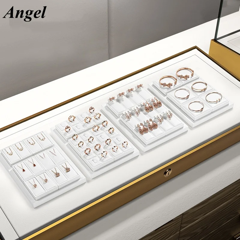 

Белый набор для демонстрации ювелирных изделий, реквизит для витрины в шкафу для ожерелья, браслета, кольца, серьги, стеллаж для украшения браслета