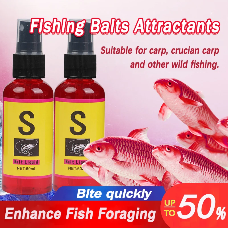 Powerful Fishing Additive Liquid Natural Scent Attractants Spray Enhancer Fish Food Fishing Accessories Fish Bait Liquid 60ML