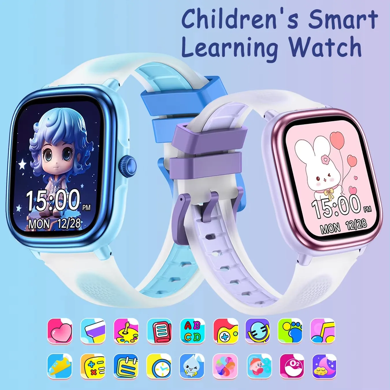 

2026 Children's smart learning watch Touch Screen Games Storybooks word learning cards local music Double flashlight smartwatch