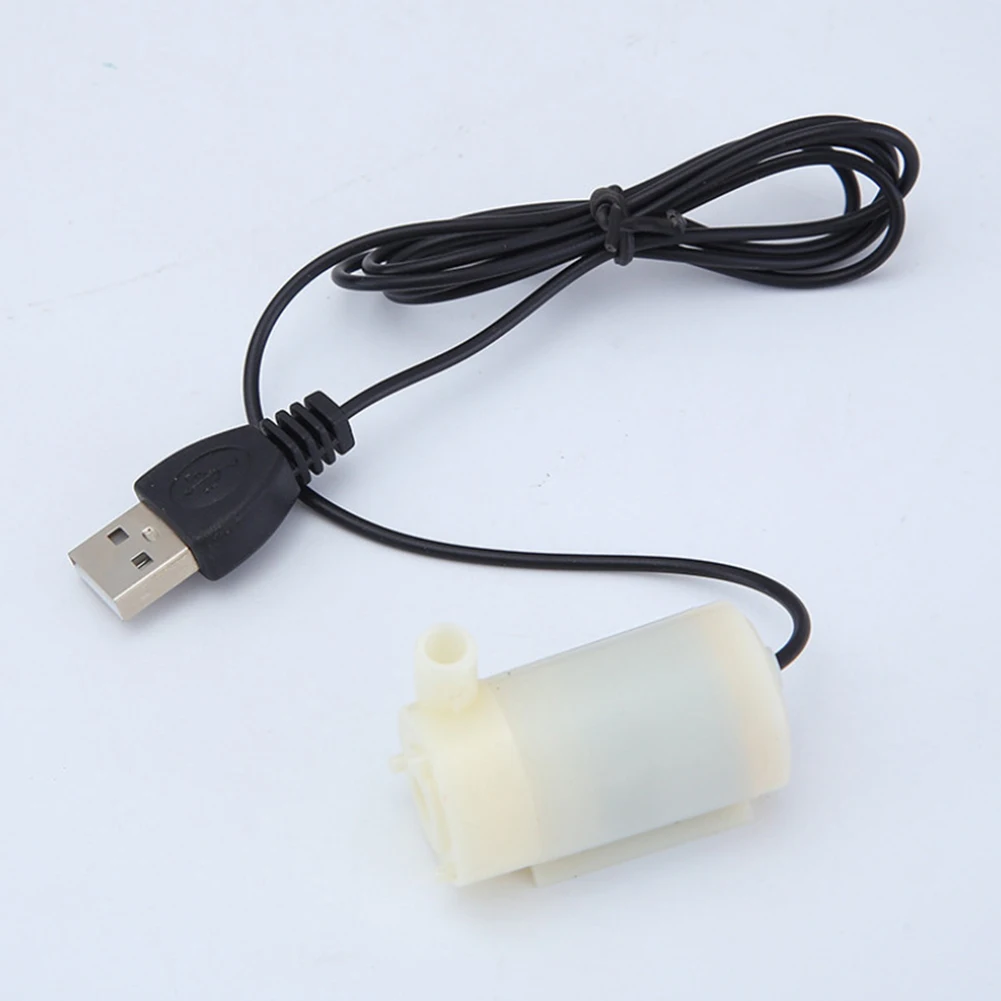 Aquarium Fountain Water Pump USB Input Underwater White/Black 0.36W 2-3L/min 43.4x24.4mm Convenient DC5V Fish Tank