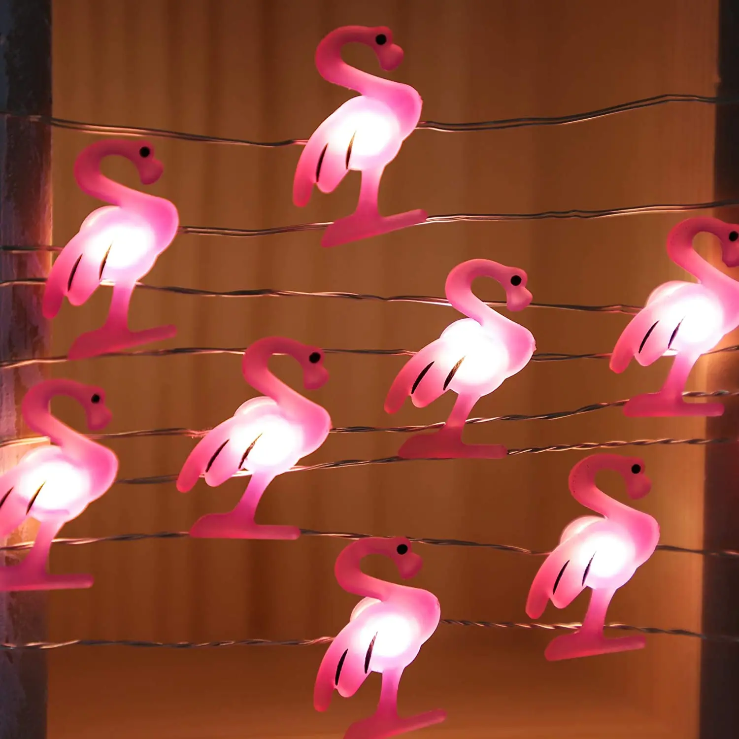 2 Meter Flamingo String Lights Summer Patio Pink Lights String Night Lights for Baby Room Birthday Party Decoration Hawaii Decor