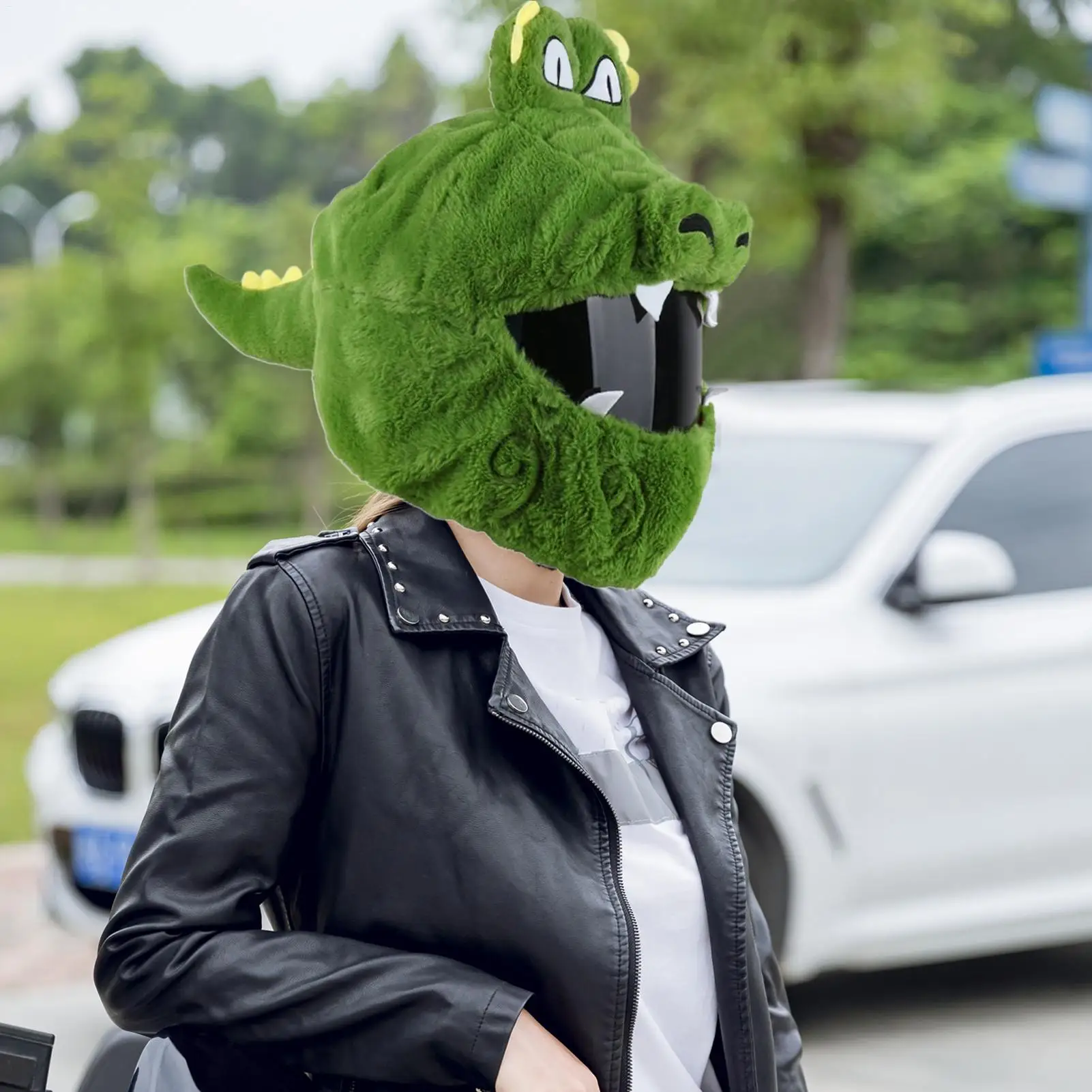 

Funny Helmet Decoration Adorable Motorcycle Crocodile Helmet Sleeves Riding Decoration For Husband Coworkers Teens Son Friends