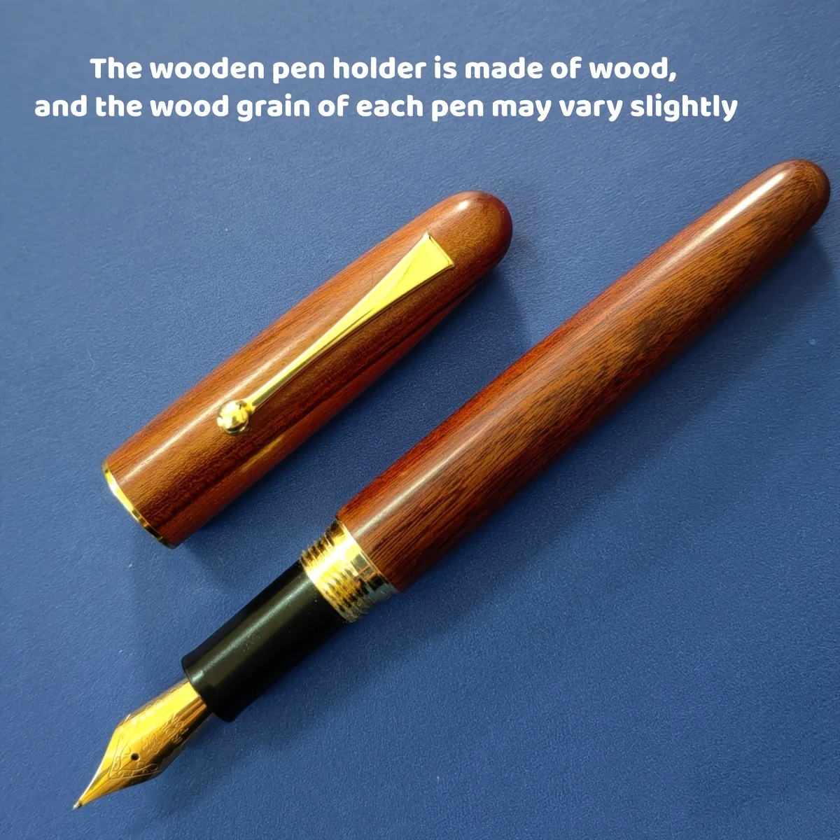 

1 шт. перьевая ручка, 0.001 мм. Тонкий перошкообразный наконечник 5 мм, крупный наконечник, отполированный вручную, корпус из цельного дерева, латунная фурнитура, иридиевое перо, подходит для каллиграфии, элегантный и высококачественный, подходит для 2.5 