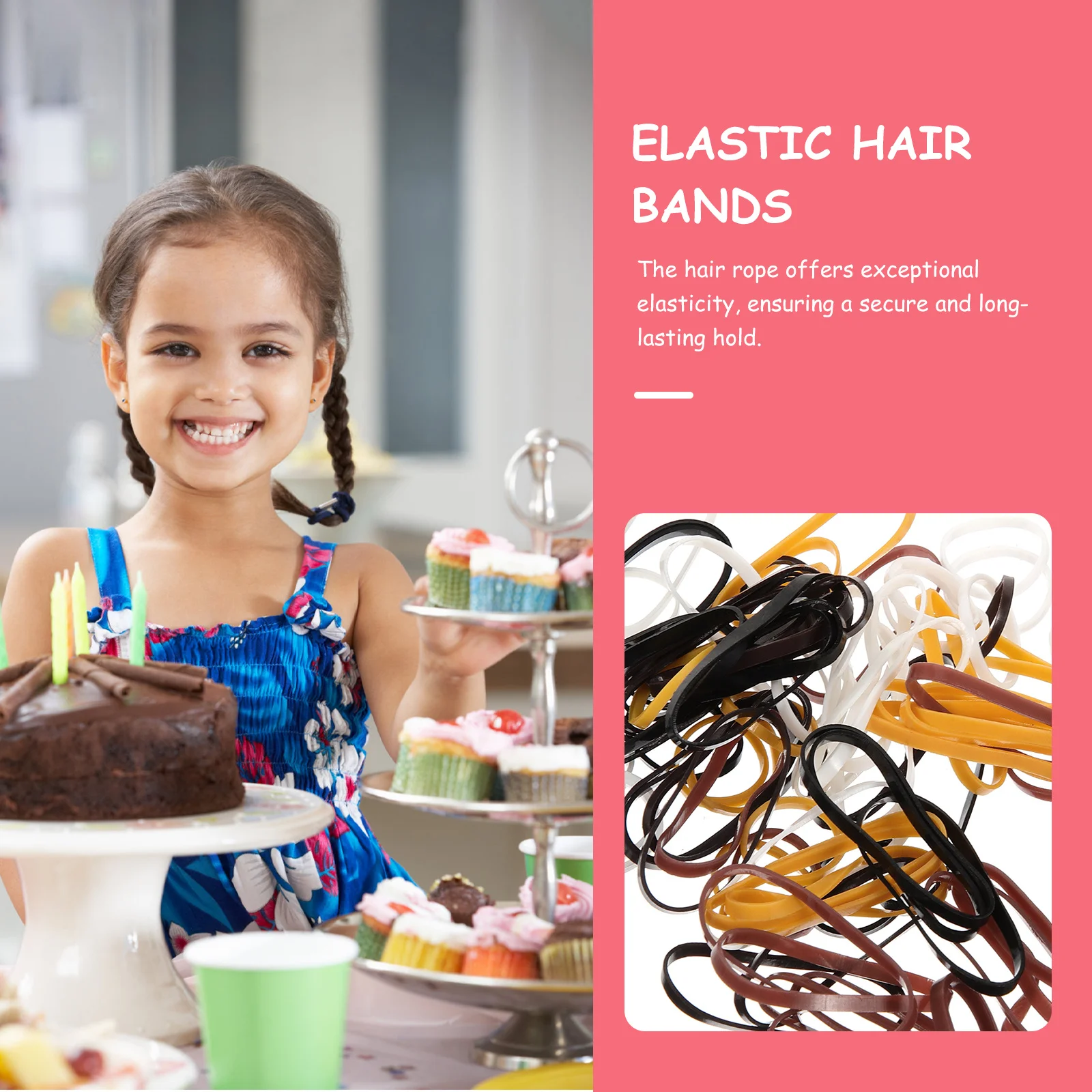 

1 Set Of High Elasticity Ties Elastic Bands For Thick Thin Mini Hair Elastics Rubber Bands Portable Disposable Lightweight Small