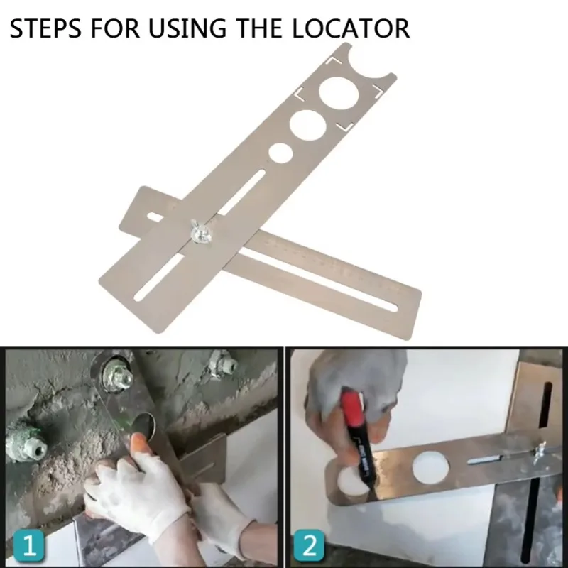 1Pc Punching Measure Tool Position Ruler Puncher 360 Degree Universal Adjustable Stainless Steel for Tile Marble Glass Ceramic Floor