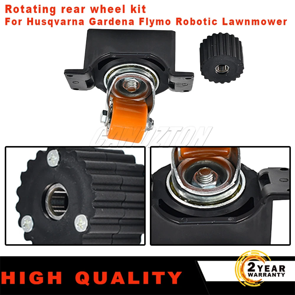 For Husqvarna Gardena R38Li R40Li R45Li R50Li Flymo Robotic Lawnmower New Fully Rotatable 360 Degrees Rotating Smooth Rear Wheel