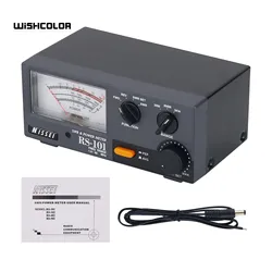 Wishcolor NISSEI RS-101 1.8-60MHz SWR & Power Meter with LED Backlight and 30W/300W/3KW Adjustable for Short Wave Radio