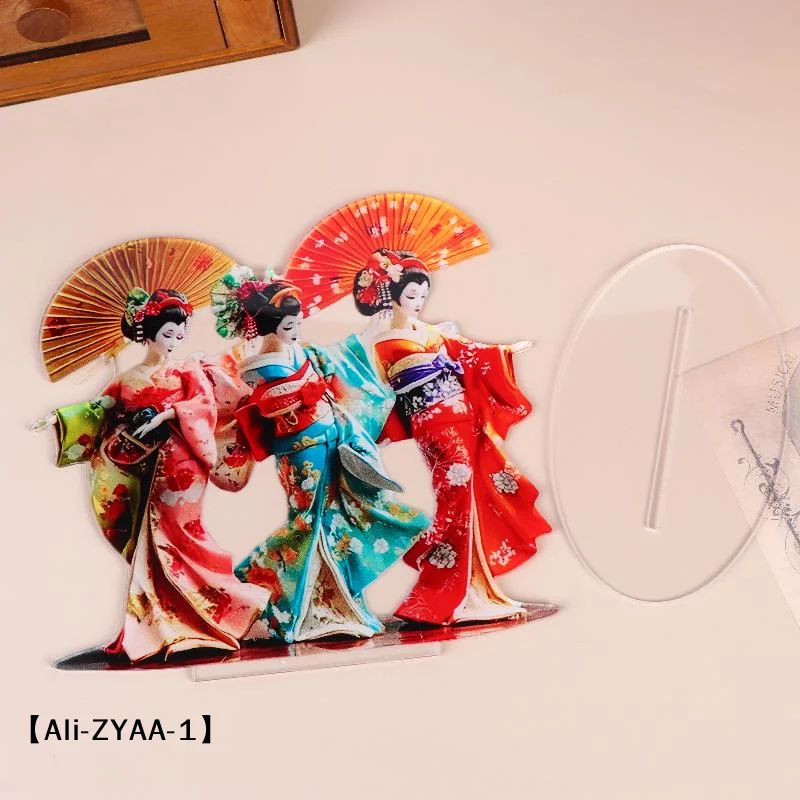 【A】Traditional Japanese Geisha Lightweight Acrylic Statue Office Ornament Or Japanese Themed Party Decoration