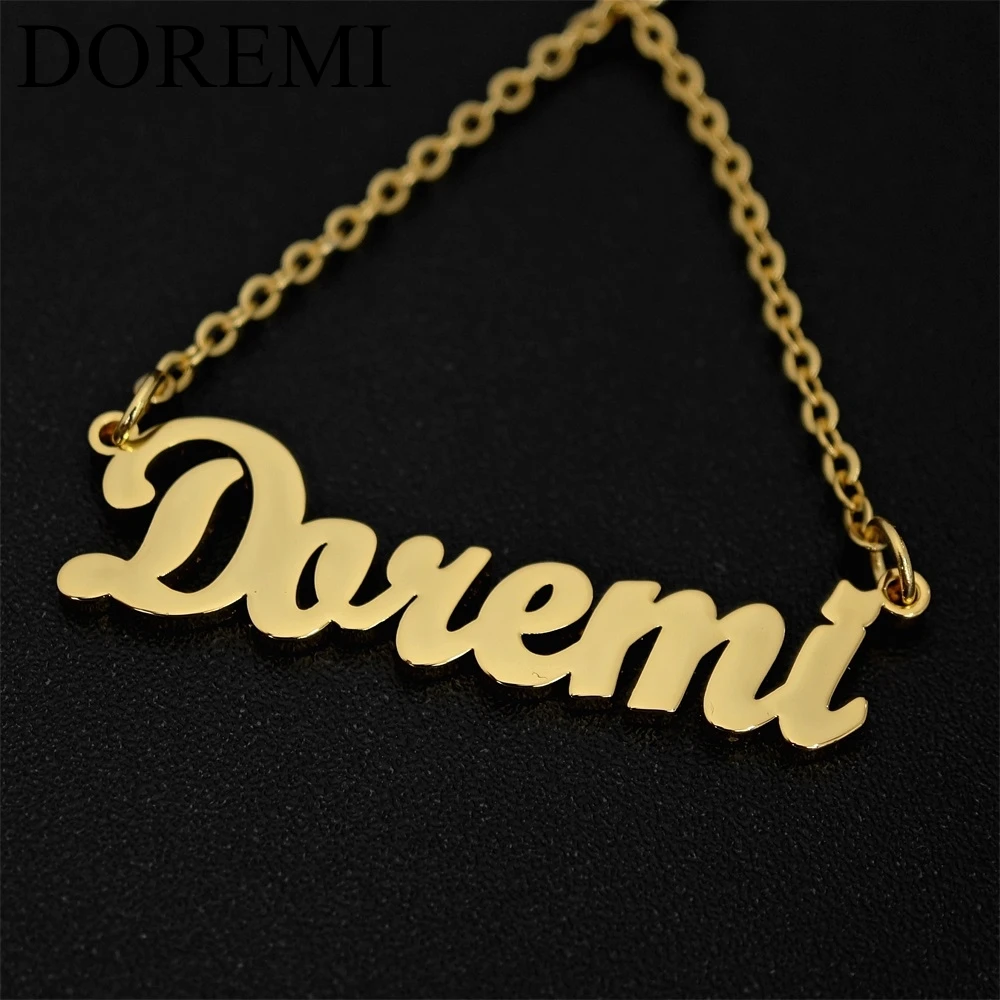 DOREMI Stainless Steel Custom Name Personalized Jewellery INS Custom Name Hook Dangle Earrings Word Nameplate Drop Earrings