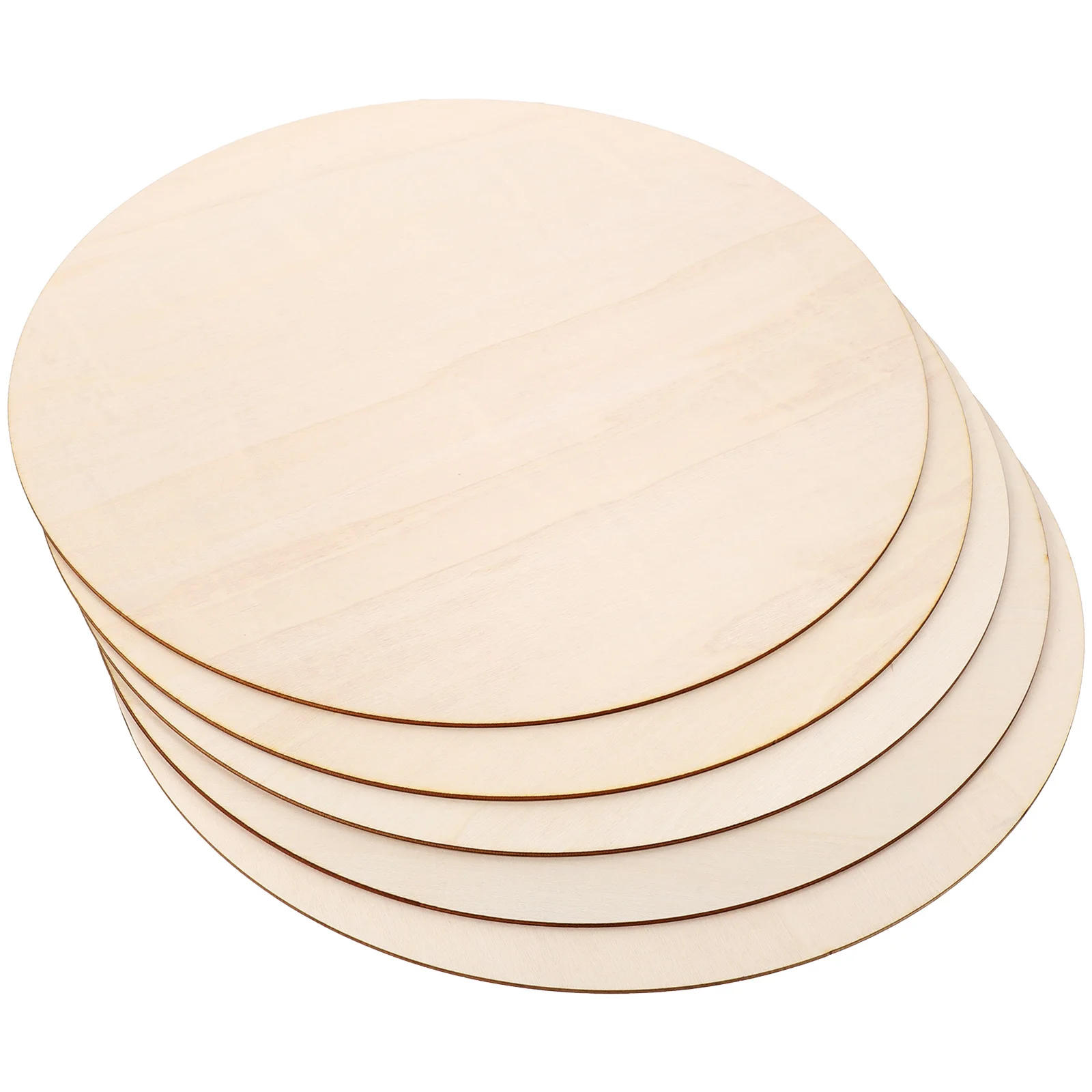 

5pcs Wooden Round Blanks Unfinished Natural Slices For Diy Crafts Hanging Decor Party Sign Board Sewing Craft Supplies